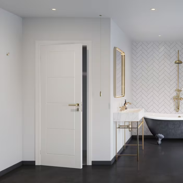 White Internal Door | Ladder 4 Panel Smooth | Standard Core