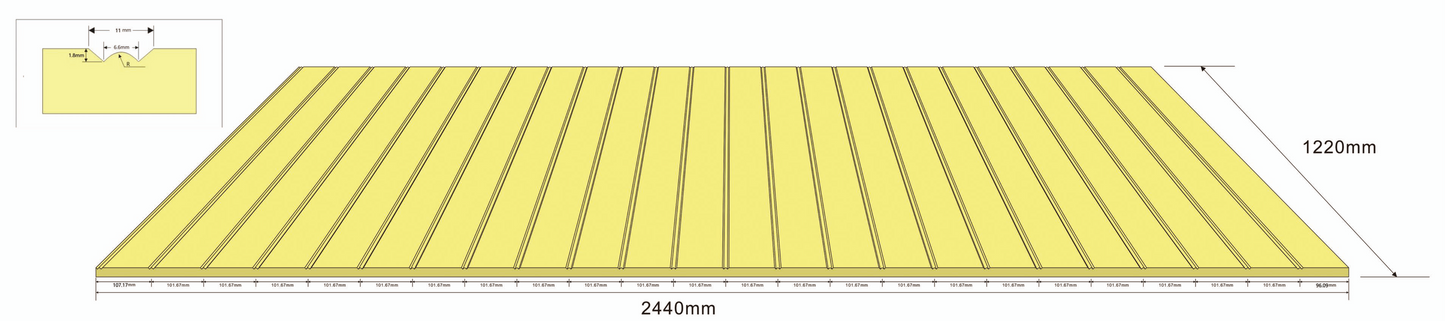 MDF Primed Wall Panel Cross Grain | 9mm