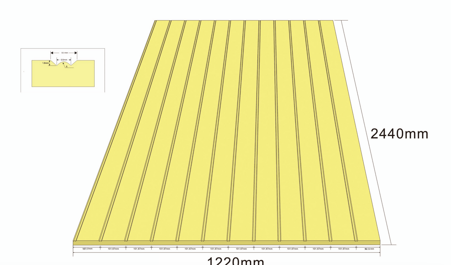 MDF Primed Wall Panel Long Grain | 9mm