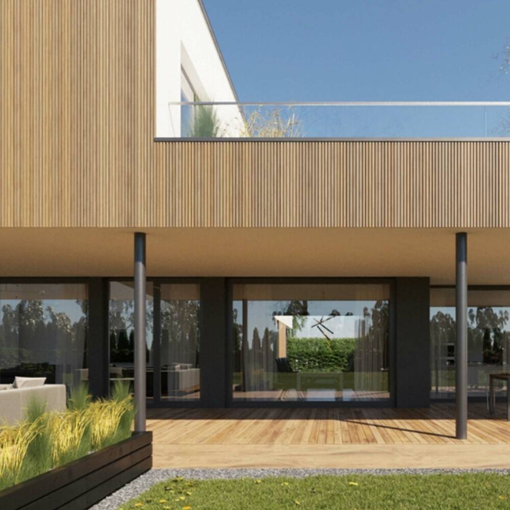 Oak Brown Composite Slatted Cladding Board (Sample)