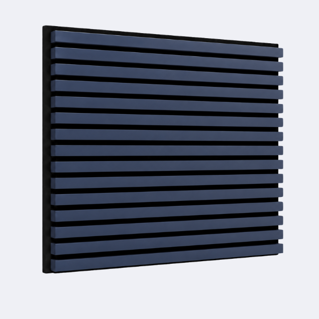 Slatpanel | Navy Blue With Black Felt | Acoustic Wall Panel | Full Board