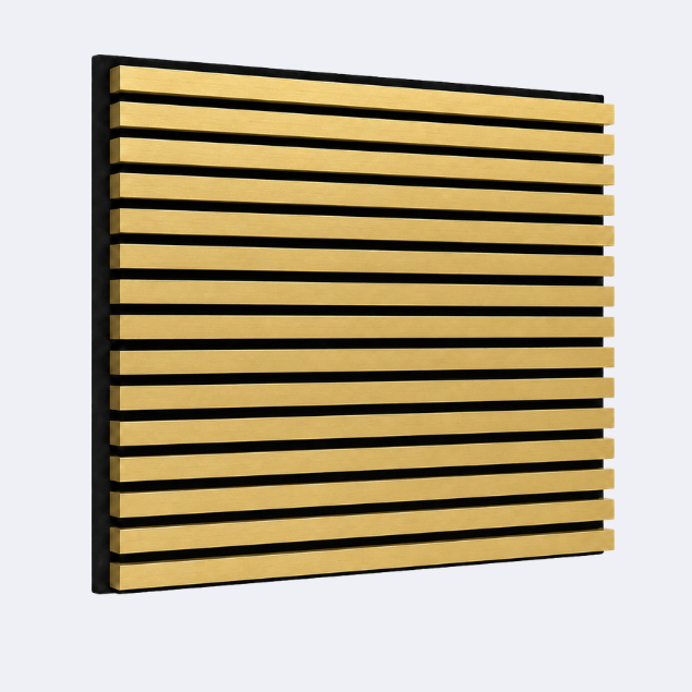Slatpanel | Gold With Black Felt | Acoustic Wall Panel | Half Board | 1200mm x 600mm