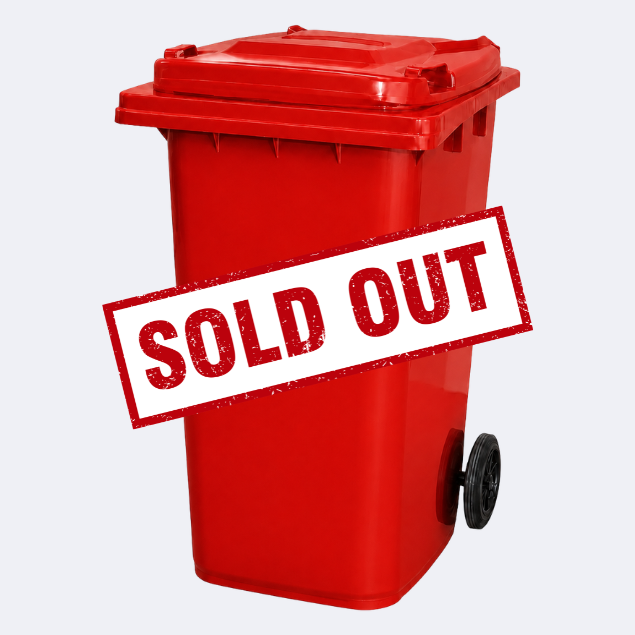 240 Litre Wheelie Bin | Red | Back In Stock In Dec 2026