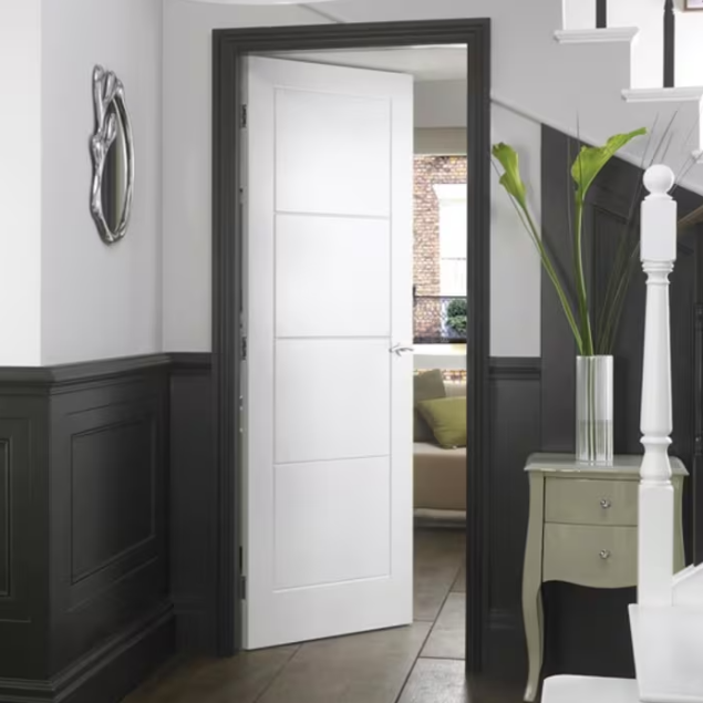 White Internal Door | Ladder 4 Panel Smooth | Standard Core