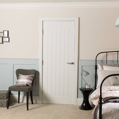 White Internal Door | Vertical 5 Panel Textured | Standard Core