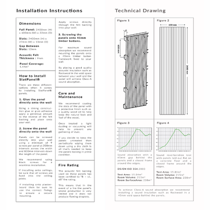 Slatpanel | Various Colours | Acoustic Wall Panel | Sample