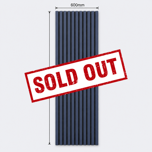 Slatpanel | Navy Blue With Black Felt | Acoustic Wall Panel | Full Board | 2400mm x 600mm