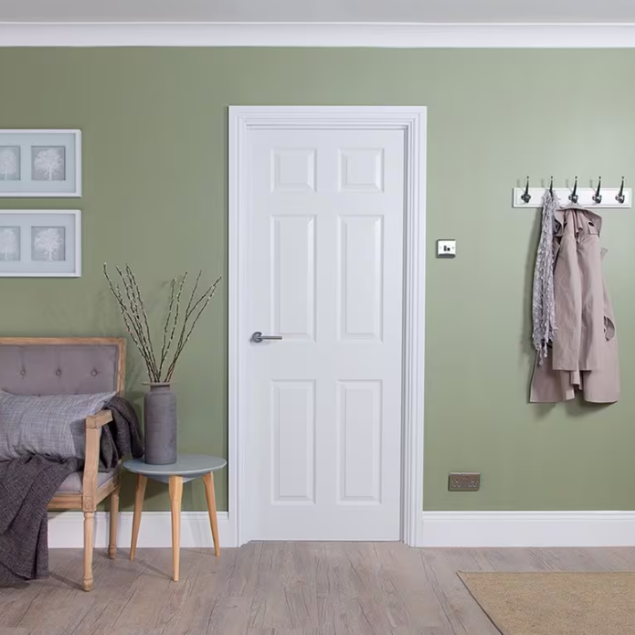 White Internal Door | 6 Panel Smooth | Standard Core |