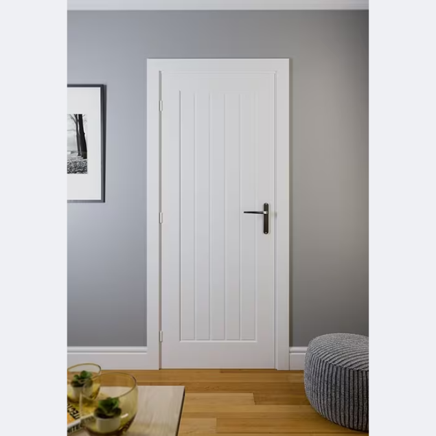 White Internal Door | Vertical 5 Panel Smooth | Standard Core