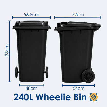 240 Litre Wheelie Bin | Yellow