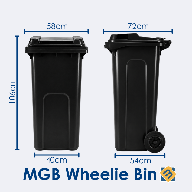 240 Litre Household Council Wheelie Bin | Blue | MGB