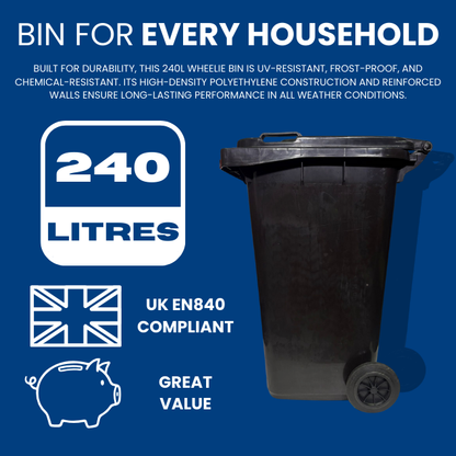 240 Litre Wheelie Bin | Brown
