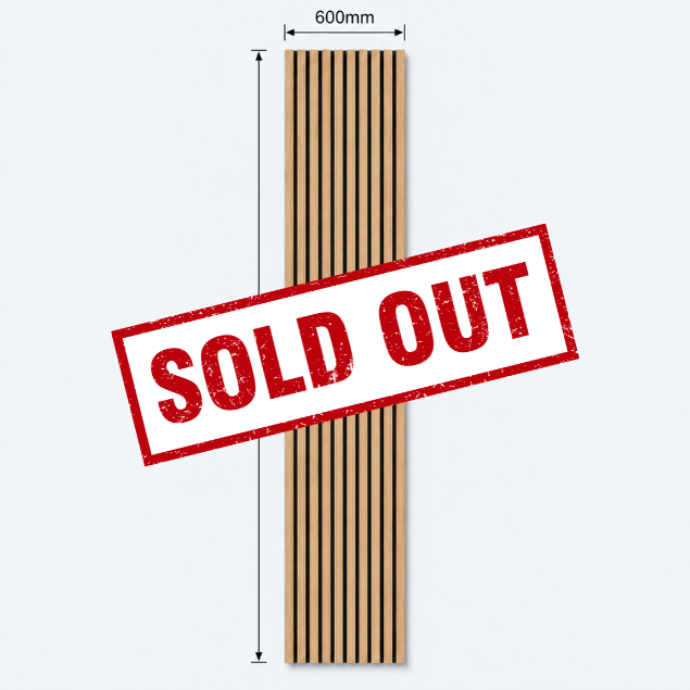 Slatpanel | Oak With Black Felt | Acoustic Wall Panel | Extra Large Board | 3000mm x 600mm