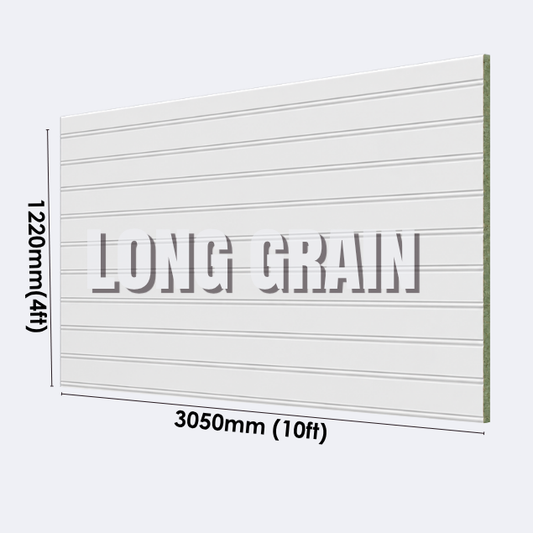 Large MDF Primed Wall Panel Long Grain | 9mm | 10x4ft