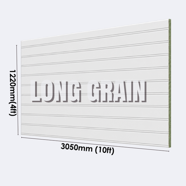 Large MDF Primed Wall Panel Long Grain | 9mm | 10x4ft