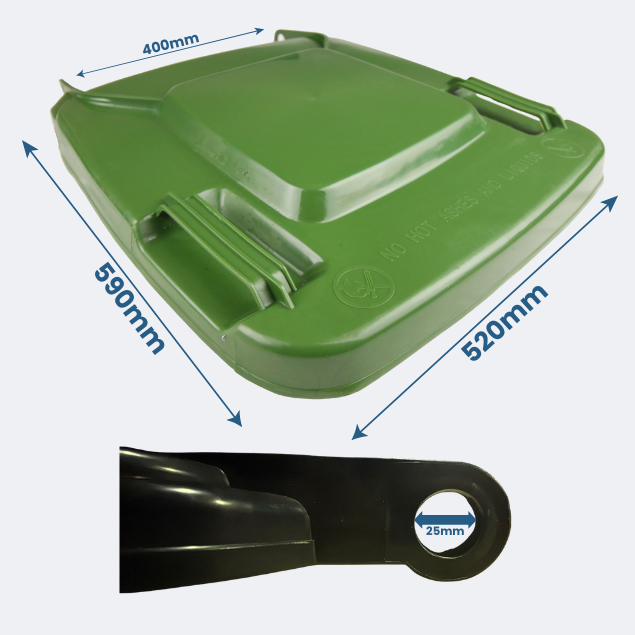 Replacement Wheelie Bin Lid | 240 Litre Green