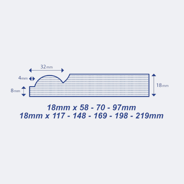 MDF Skirting Board | 117mm x 18mm | Torus Profile