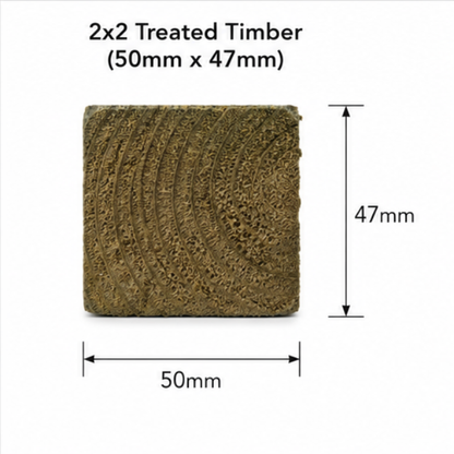 Treated Timber 2x2 | 50mm x 47mm