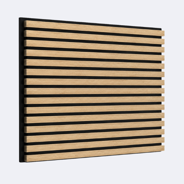 Slatpanel | Oak With Black Felt | Acoustic Wall Panel | Square Board
