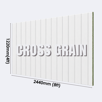 MDF Primed Wall Panel Cross Grain | 9mm | 8x4ft