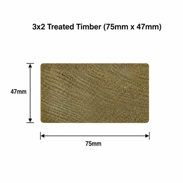 Treated Timber 3x2 | 75mm x 47mm