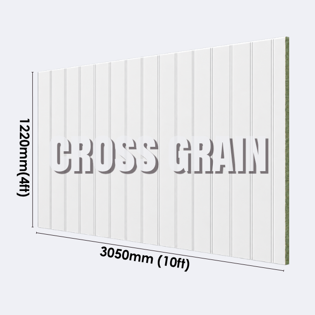 Large MDF Primed Wall Panel Cross Grain | 9mm | 10x4ft