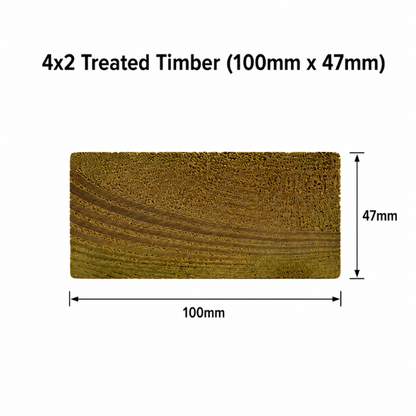 Treated Timber 4x2 | 100mm x 47mm