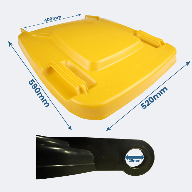 Replacement Wheelie Bin Lid | 240 Litre Yellow