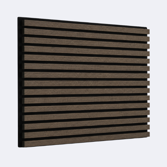 Slatpanel | Smoked Oak With Black Felt | Acoustic Wall Panel | Full Board | 2400mm x 600mm