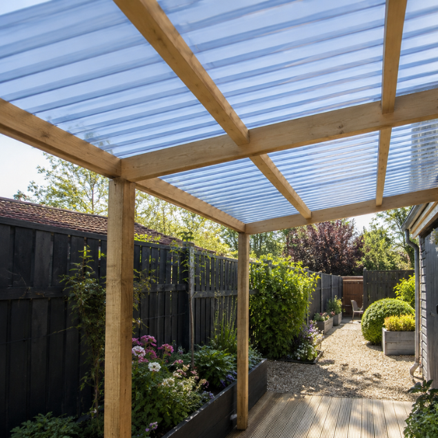 7ft Corrugated Plastic Roofing Sheet 705mm x 0.8mm | 2130mm
