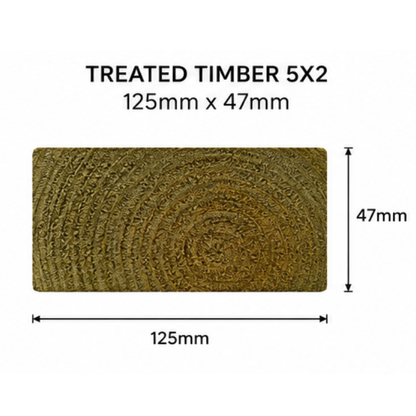 Treated Timber 5x2 | 125mm x 47mm