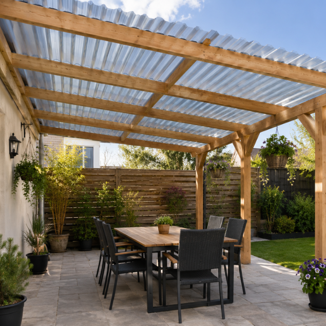 8ft Corrugated Plastic Roofing Sheet 705mm x 0.8mm | 2440mm