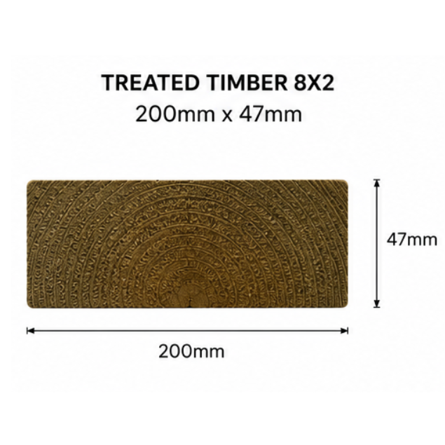 Treated Timber 8x2 | 200mm x 47mm