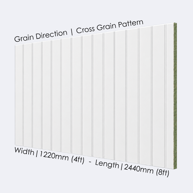 MDF Primed Wall Panel Cross Grain | 9mm
