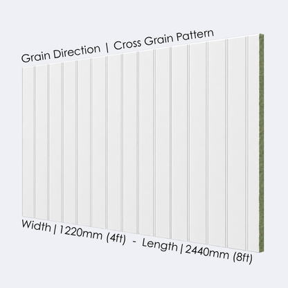 MDF Primed Wall Panel Cross Grain | 9mm