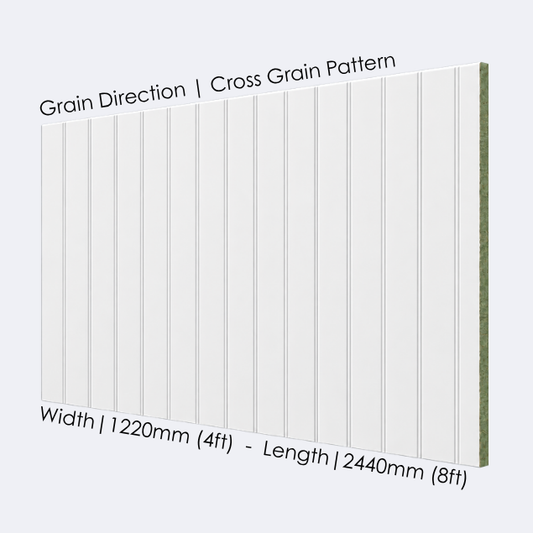 MDF Primed Wall Panel Cross Grain | 9mm