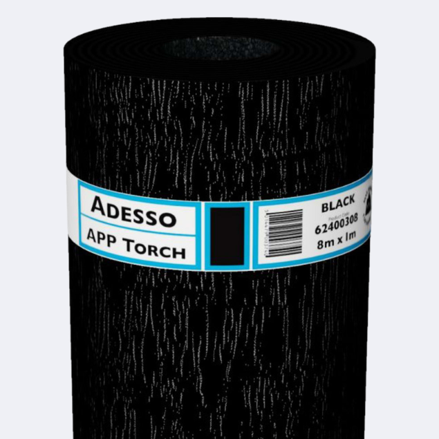 IKO Adesso Torch-On APP Capsheet | 8m x 1m | Black