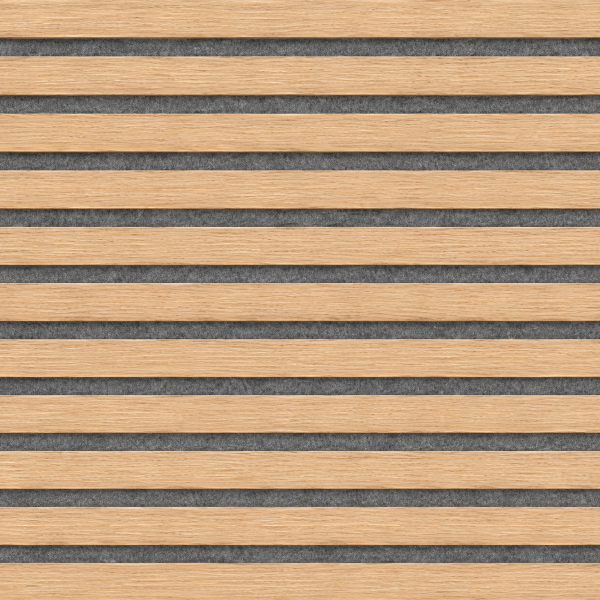 Slatpanel | Oak With Grey Felt | Acoustic Wall Panel | Full Board | 2400mm x 600mm