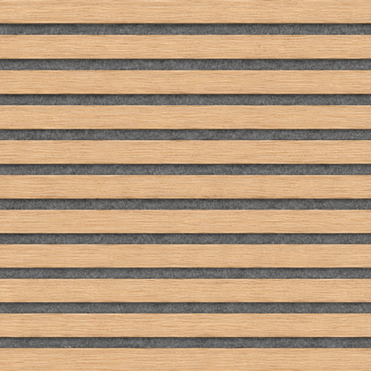 Slatpanel | Oak With Grey Felt | Acoustic Wall Panel | Half Board | 1200mm x 600mm