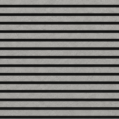 Slatpanel | Concrete Grey With Black Felt | Acoustic Wall Panel | Full Board | 2400mm x 600mm