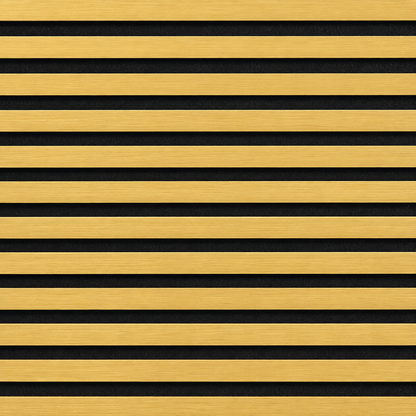 Slatpanel | Gold With Black Felt | Acoustic Wall Panel | Full Board | 2400mm x 600mm