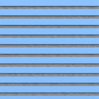 Slatpanel | Baby Blue With Grey Felt | Acoustic Wall Panel | Full Board | 2400mm x 600mm