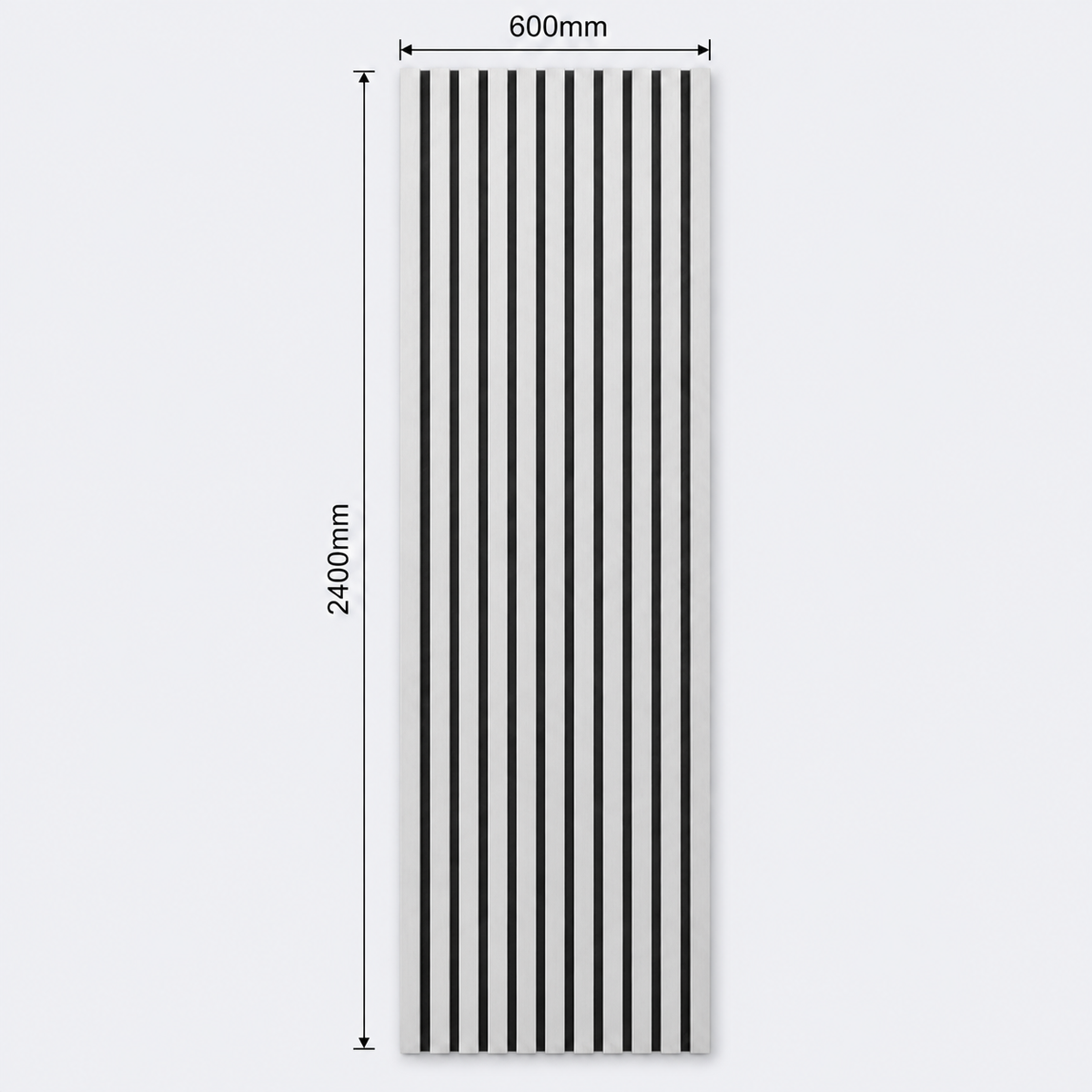 Slatpanel | Silver With Black Felt | Acoustic Wall Panel | Full Board | 2400mm x 600mm
