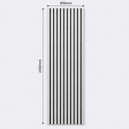 Slatpanel | Silver With Black Felt | Acoustic Wall Panel | Full Board | 2400mm x 600mm