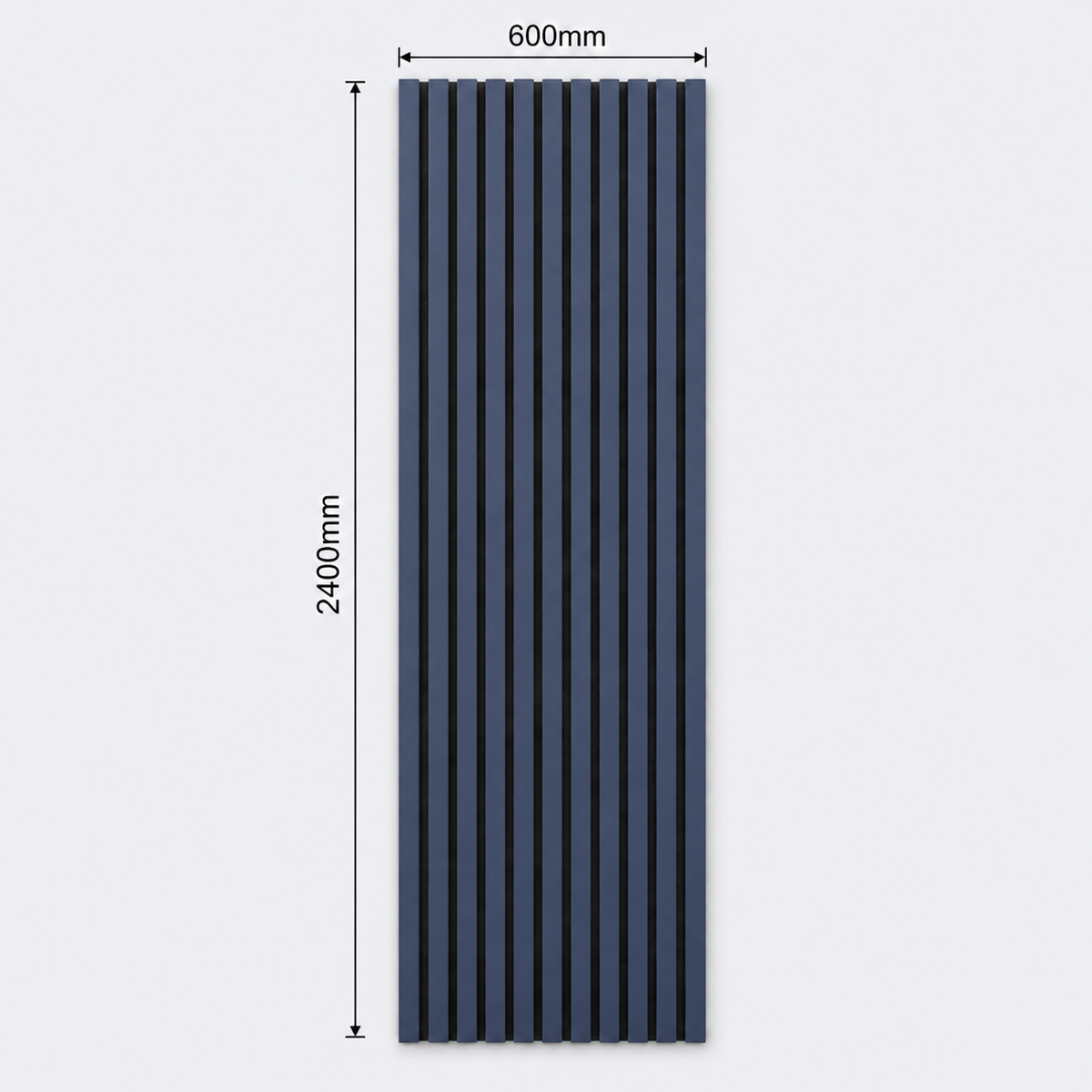 Slatpanel | Navy Blue With Black Felt | Acoustic Wall Panel | Full Board