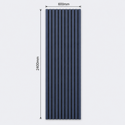 Slatpanel | Navy Blue With Black Felt | Acoustic Wall Panel | Full Board