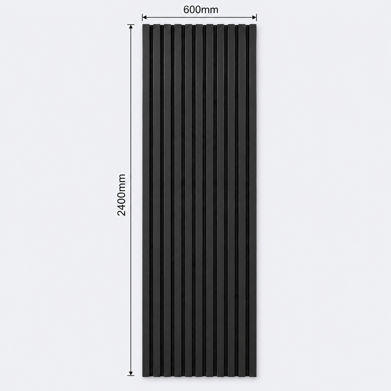 Slatpanel | Black With Black Felt | Acoustic Wall Panel