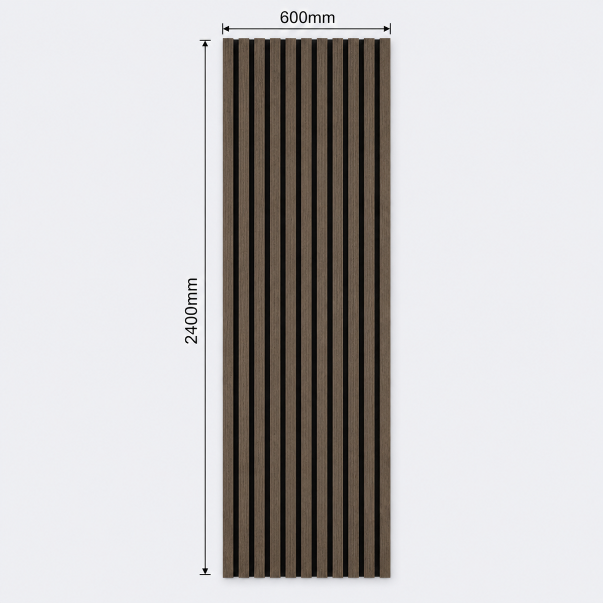 Slatpanel | Smoked Oak With Black Felt | Acoustic Wall Panel | Full Board | 2400mm x 600mm
