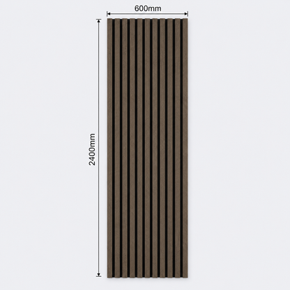 Slatpanel | Smoked Oak With Black Felt | Acoustic Wall Panel | Full Board | 2400mm x 600mm