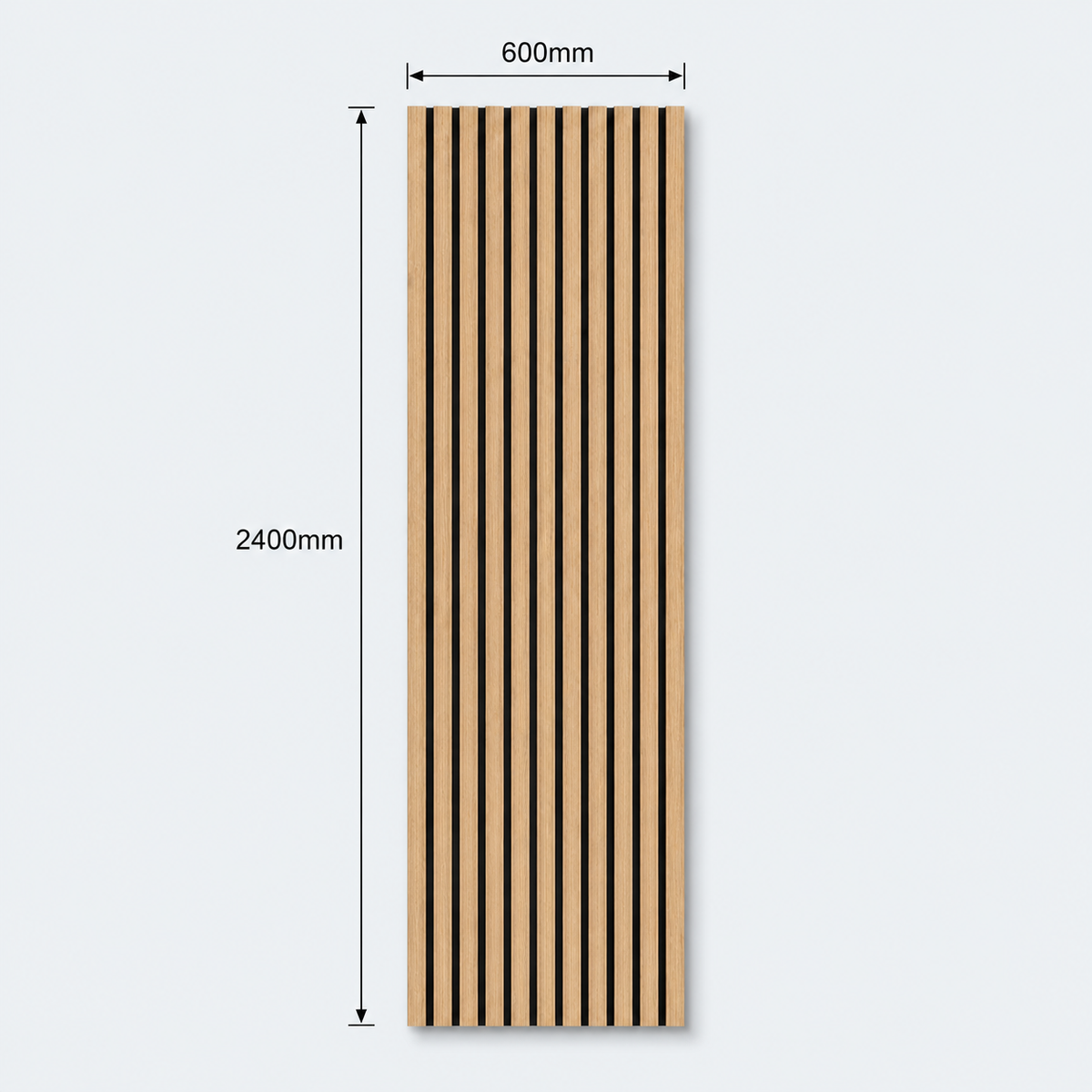 Slatpanel | Oak With Black Felt | Acoustic Wall Panel | Full Board | 2400mm x 600mm